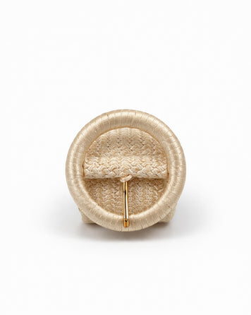 Ceinture tressée élastique Ronda beige face