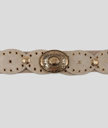 Ceinture Tess empiècements ovales beige face