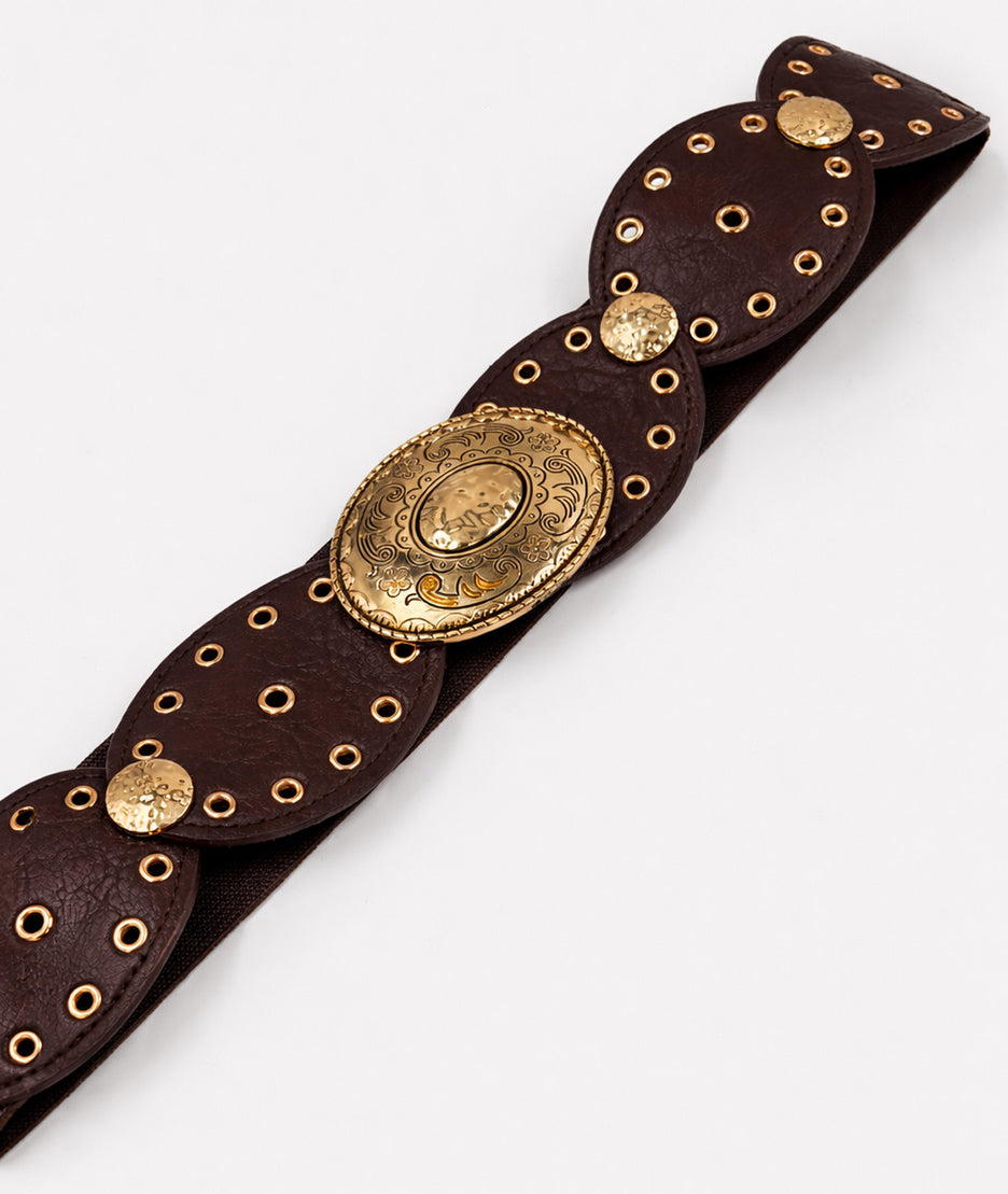 Ceinture Tess empiècements ovales - choco