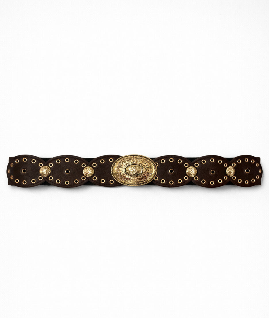 Ceinture Tess empiècements ovales - choco