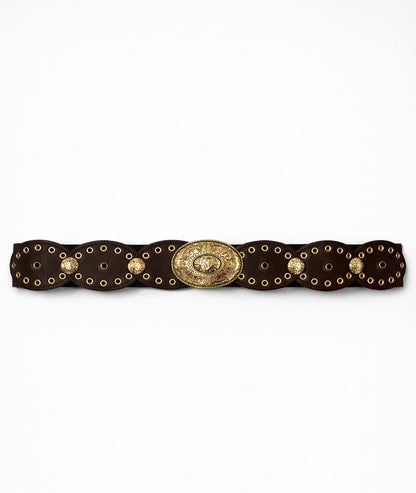 Ceinture Tess empiècements ovales - choco