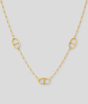 Collier sautoir maillons large Annie doré face