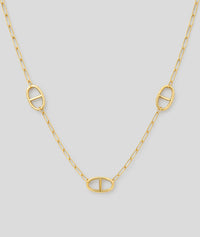 Collier Annie sautoir à maillons large - jaune