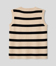Débardeur Coeur marinière avec ouverture beige dos