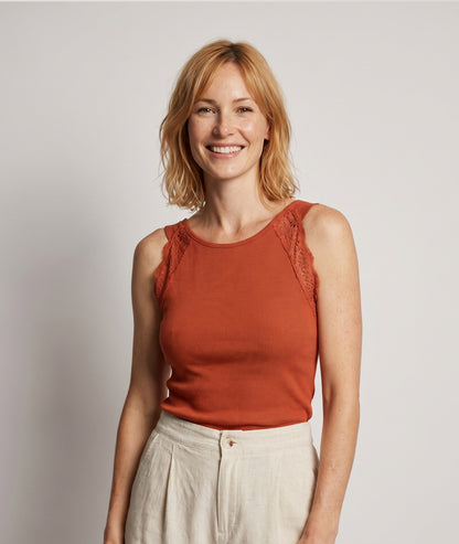 Débardeur Deborah brique face — marque Carnaby