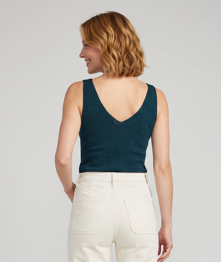 Débardeur en maille Donna pailleté - canard
