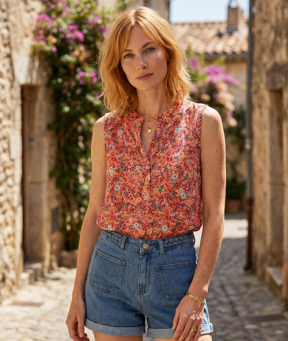 Débardeur Lifli motif fleuri face — marque Carnaby