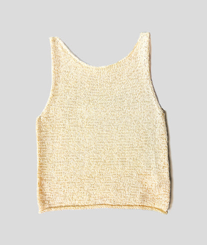 Débardeur Marel en maille ajourée beige dos