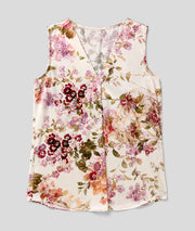 Débardeur satiné Multi fleuri face — marque Carnaby