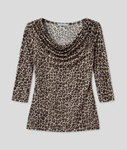 Top en résille Nelly léopard beige face — marque Carnaby