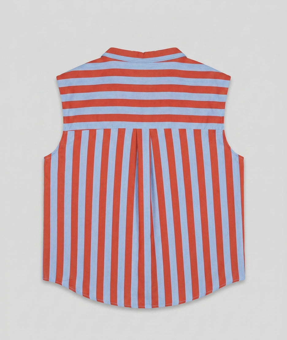 Chemise Paola bleu rouge dos — marque Carnaby