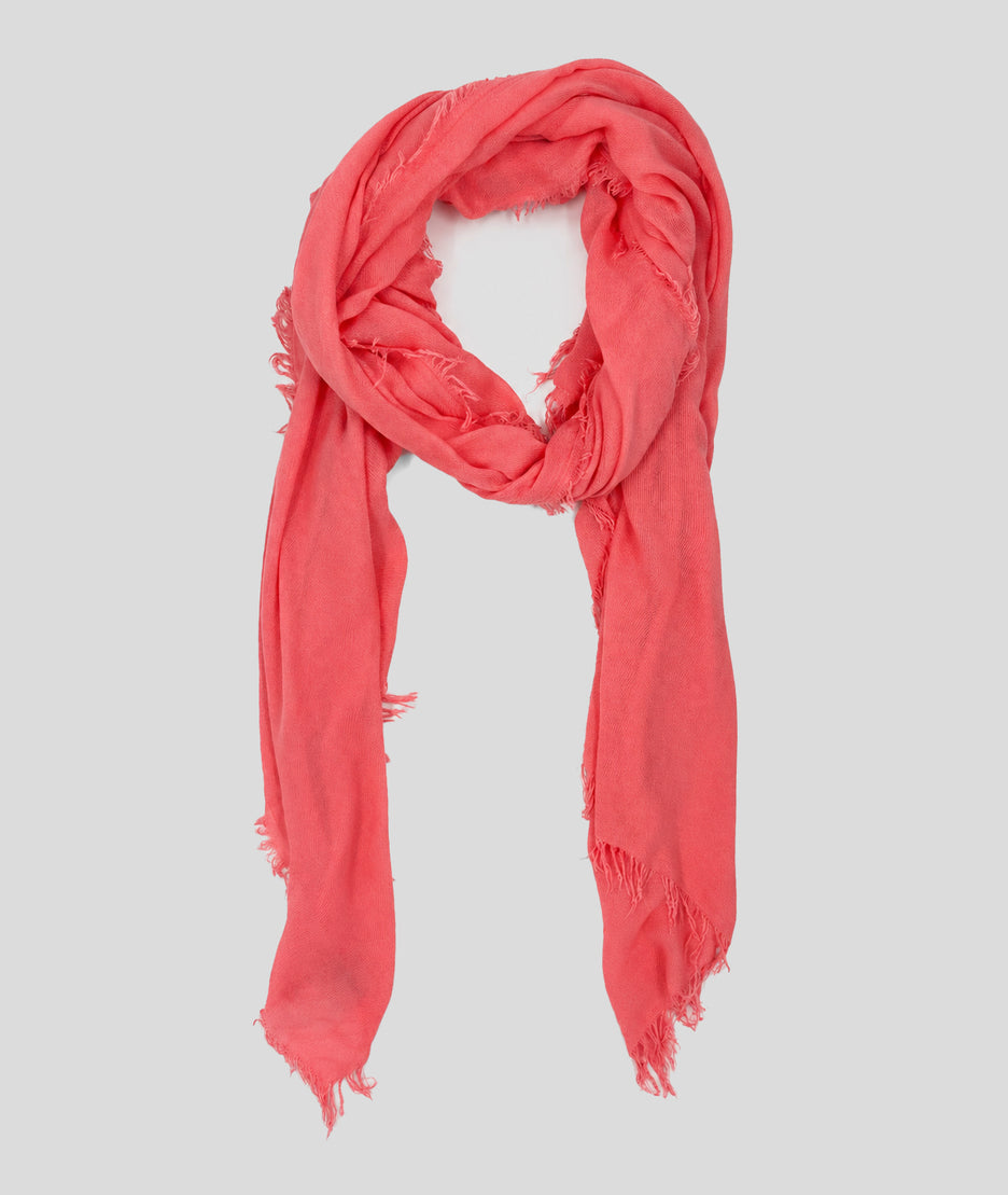 Foulard bambou large corail face