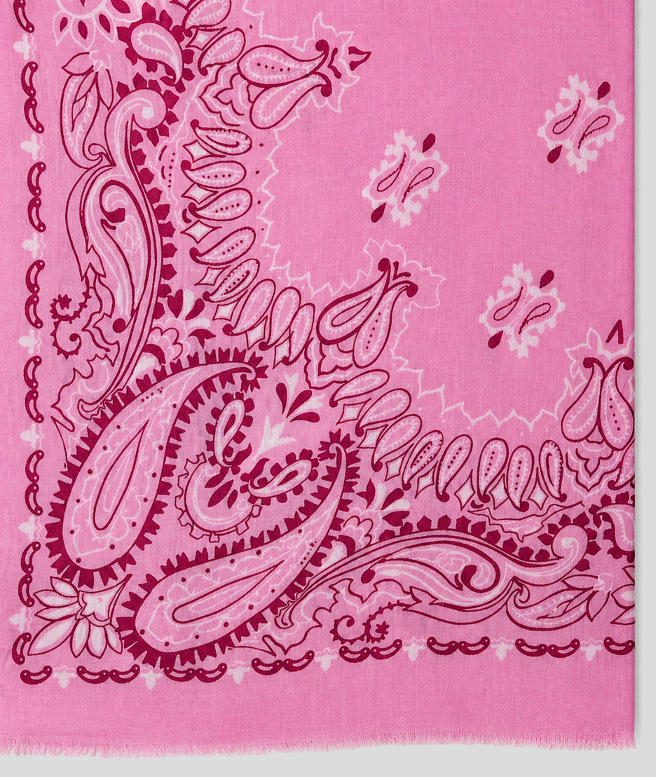 Foulard Bandi à motif bandana rose detail