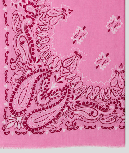 Foulard Bandi à motif bandana rose detail