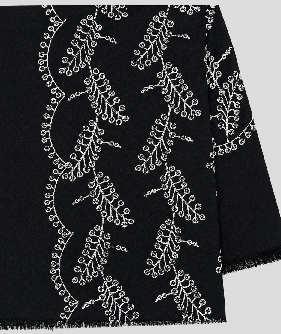 Foulard Brody à broderie noir détail