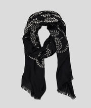 Foulard Brody à broderie noir face