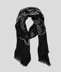 Foulard Brody à broderie - noir