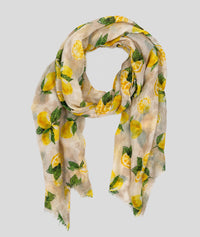 Foulard Citrus large à motif citrons - jaune