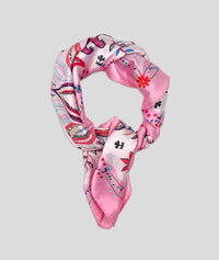 Foulard Paradis carré effet satin - rose