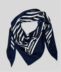Foulard Zebra triangle à rayures - marine