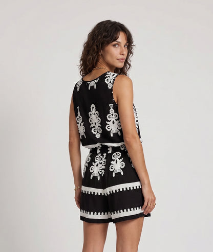 Ensemble short Jordane à motifs - noir/blanc face arrière