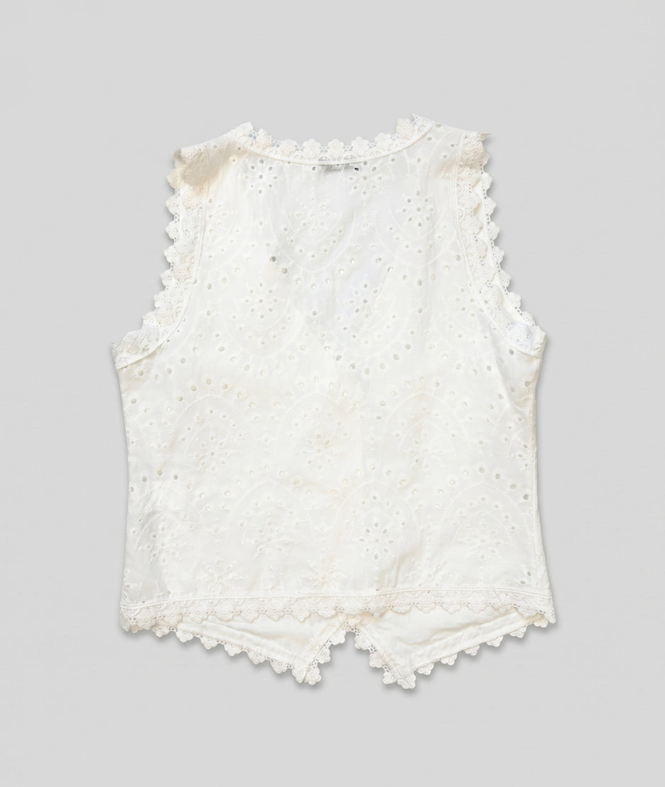 Gilet Bianca blanc dos — marque Carnaby