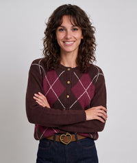 Cardigan motif losange Briana - noir