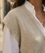 Gilet sans manches Butonna écru détail