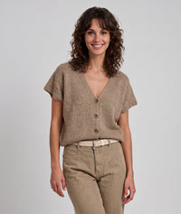 Gilet sans manches Butonna en maille - brique