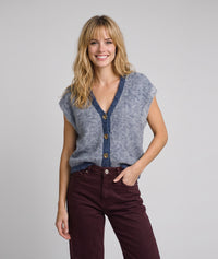 Gilet sans manches à rayures - indigo