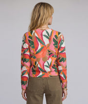 Gilet coloré femme Daniela multicolore en maille fine à manches longues