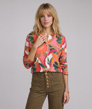 Gilet coloré femme Daniela multicolore en maille fine à manches longues