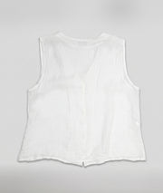 Gilet sans manches Erina en lin - blanc
