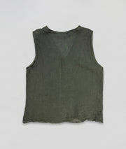 Gilet sans manches Erina kaki fond blanc arrière - marque Carnaby