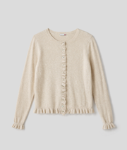 Cardigan Frou manches longues boutonné - beige