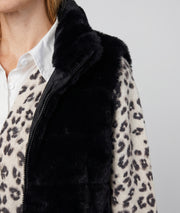 Gilet sans manches Furla en fausse fourrure noir femme