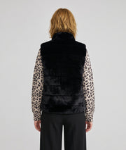 Gilet sans manches Furla en fausse fourrure noir femme