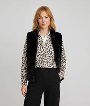Gilet sans manches Furla en fausse fourrure noir femme