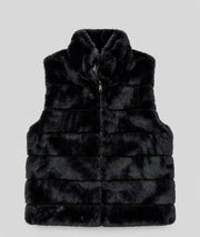 Gilet sans manches Furla en fausse fourrure noir femme