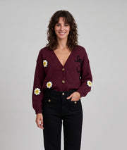 Gilet en maille Smily - bordeau