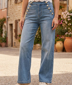Jean Citrus wide leg à boutons fantaisies 