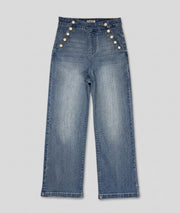 Jean Citrus wide leg à boutons fantaisies face