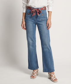 Jean flare taille haute bleu Foulflow - jean
