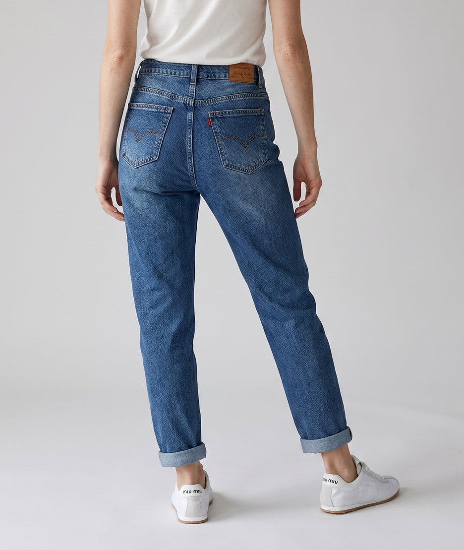 Jean taille haute Mama coupe mom - jeans