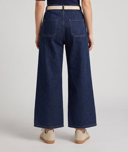 Jean large 7/8ème femme coupe culotte denim brut Pinca — Carnaby