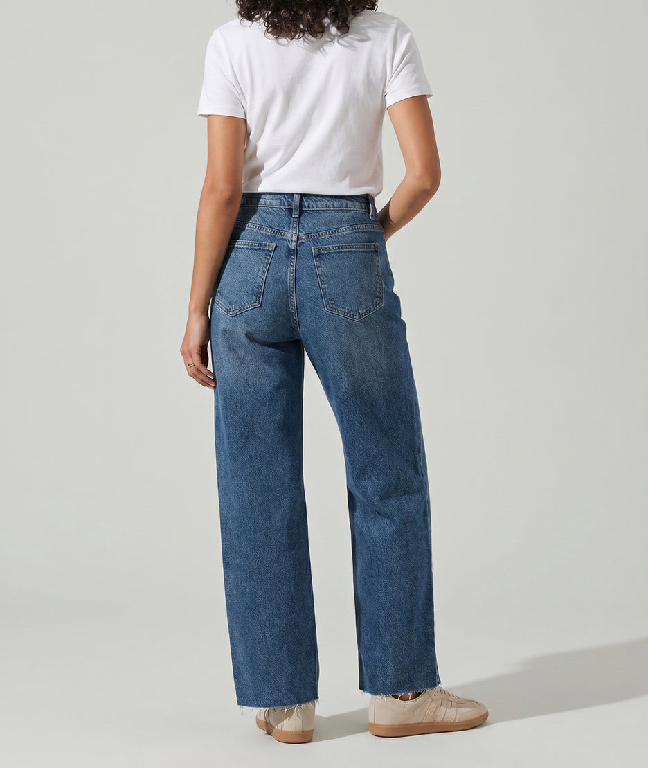 Jean Vania wide leg à clous jean dos