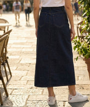 Jupe Dorita longue en jean - jean brut