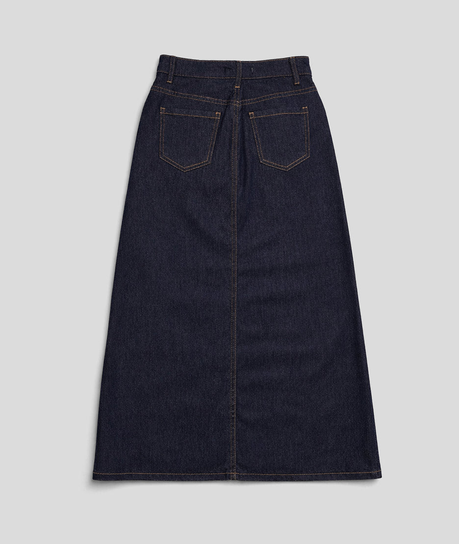 Jupe Dorita longue en jean - jean brut