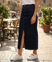 Jupe Dorita longue en jean - jean brut