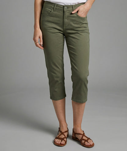 Pantacourt Lana broderie fleur kaki face